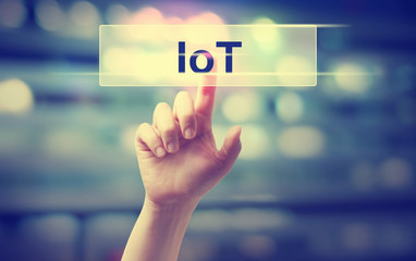 IoT concept with hand