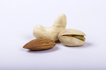 Assorted nuts, dry fruits, mix nuts, almond, walnut, pistachio, cashew, raisin, berry