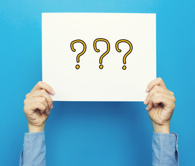 Question Mark text on a white poster