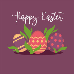 Happy easter greeting card design.