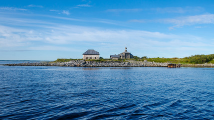 Skete of Saint Andrew - First Called on the Big Island Zayatsky view from the sea. Solovetsky...