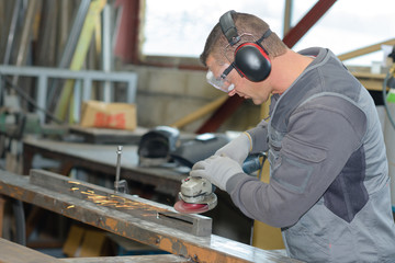 polishing a metal frame