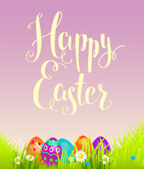 Positive easter background with flowers