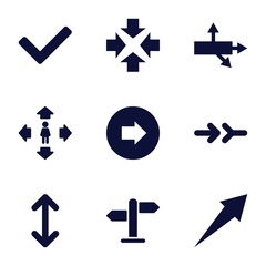 Set of 9 right filled icons