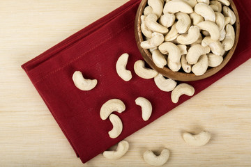 cashew nuts on white background