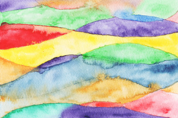 Abstract colorful hand draw watercolor background.