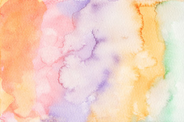 Abstract colorful hand draw watercolor background.