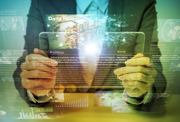 electronic newspaper concept, curation media