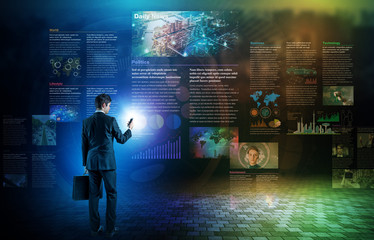 electronic newspaper concept, curation media