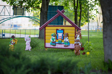 Children's toy lodge for children on the street in children's.