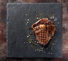 Door stickers Steakhouse  Beef steak Ribeye with rosemary, salt and pepper