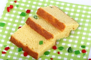 dried fruit cake, fruit sliced cake, sliced cake, bar cake