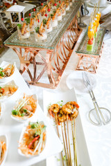 Shrimp with garlic pepper on white plate