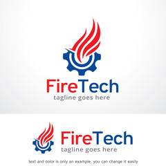 Fire Tech Logo Template Design Vector 