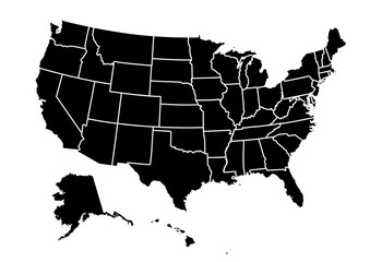 USA map vector illustration