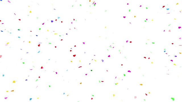 Colorful confetti Heart particles.