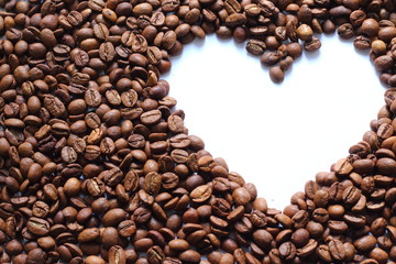 coffee beans heart