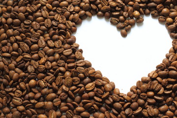 coffee beans heart