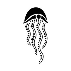 Jellyfish abstract vector illustration on white background