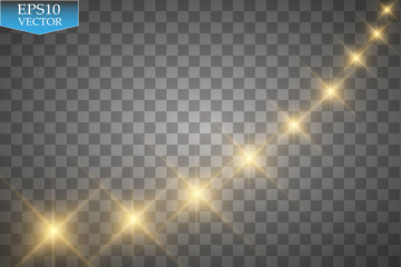 Vector glowing stars, lights and sparkles. Transparent effects
 - obrazy, fototapety, plakaty