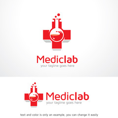 Medic Lab Logo Template Design Vector