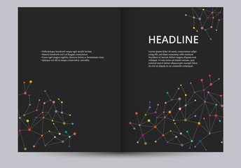 Brochure design with network, eps10 vector