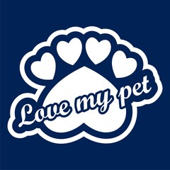 Vector logo design template for pet shop, Love my pet icon - Illustration