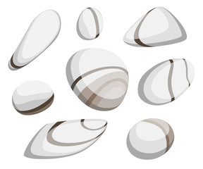 Vector Illustration Rock stone cartoon Set of different boulders Natural sea spa rock material game art
