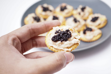 Cracker tuna with Caviar , simple but luxury