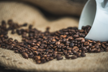 Coffee Beans Spilled out of Cup