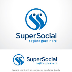 Super Social Logo Template Design Vector