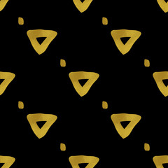 Geometric black and gold seamless pattern