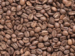 Coffee beans closeup background