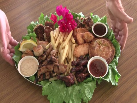 Aussie restaurant, crocodile meat with garrison