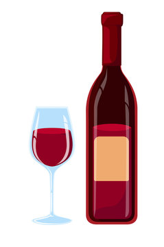 Wine Bottles Without Labels Flat design illustration of wine bottles