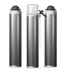 Mock Up template bottle pu foam for design. Vector  illustration