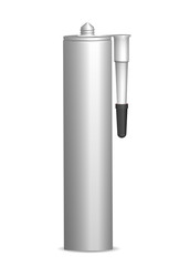  White Plastic  bottles with sealant, glue. Vector  illustration