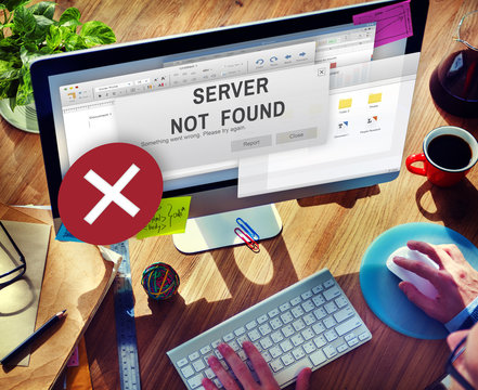 Server Not Found Error Inaccessible Concept