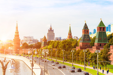Fototapeta premium Kremlyovskaya embankment in Moscow