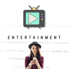 TV Play Button Media Entertainment Graphic Concept