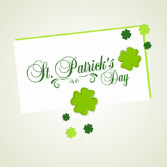 Typographic map dedicated to St. Patrick's Day with green elements and symbols of the holiday as postcard, background, business cards
