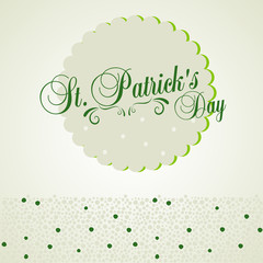 Typographic map dedicated to St. Patrick's Day with green elements and symbols of the holiday as postcard, background, business cards