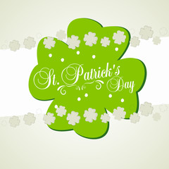 Typographic map dedicated to St. Patrick's Day with green elements and symbols of the holiday as postcard, background, business cards