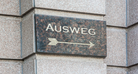 Fototapeta premium Schild 204 - Ausweg