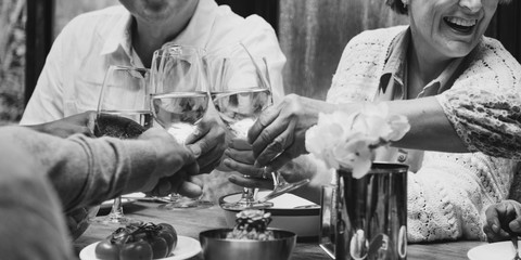 Group of Senior Retirement Meet up Happiness Concept