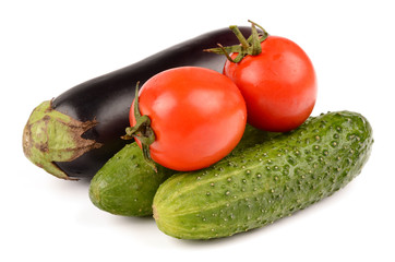tomatoes, cucumbers and eggplant