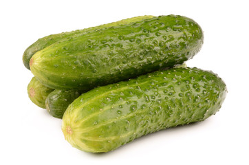 Cucumbers on a white background