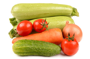 Vegetables on a white background