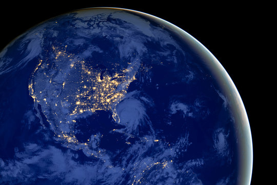 North America by night - Elements of this image are furnished by NASA