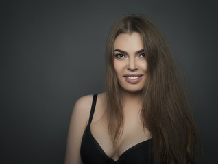 Naklejka premium Young beauty woman portrait studio shot